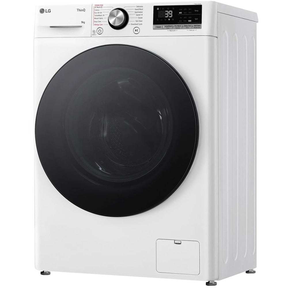 Masina de spalat rufe frontala slim LG F2WR709S2W, Steam, Wi-Fi, 9 kg, 1200rpm, Clasa A, alb