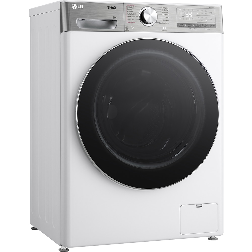 Masina de spalat rufe frontala slim LG F2WR909P3W, AI Direct Drive, 9 kg, 1200rpm, Clasa A, alb