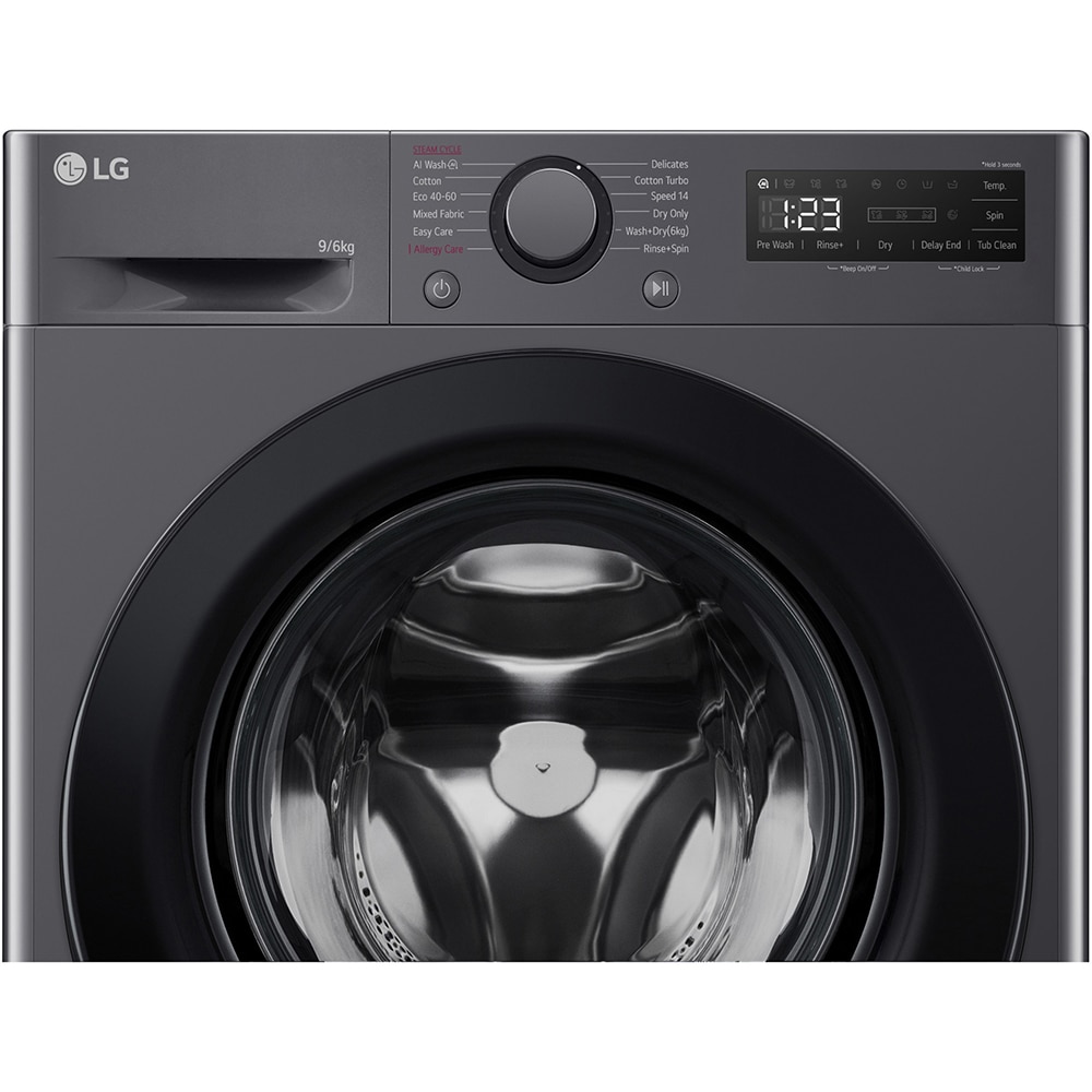 Masina de spalat rufe frontala cu uscator LG F4DR509SBM, Steam, AI DD, 9/6 kg, 1400rpm, Clasa A/D, antracit