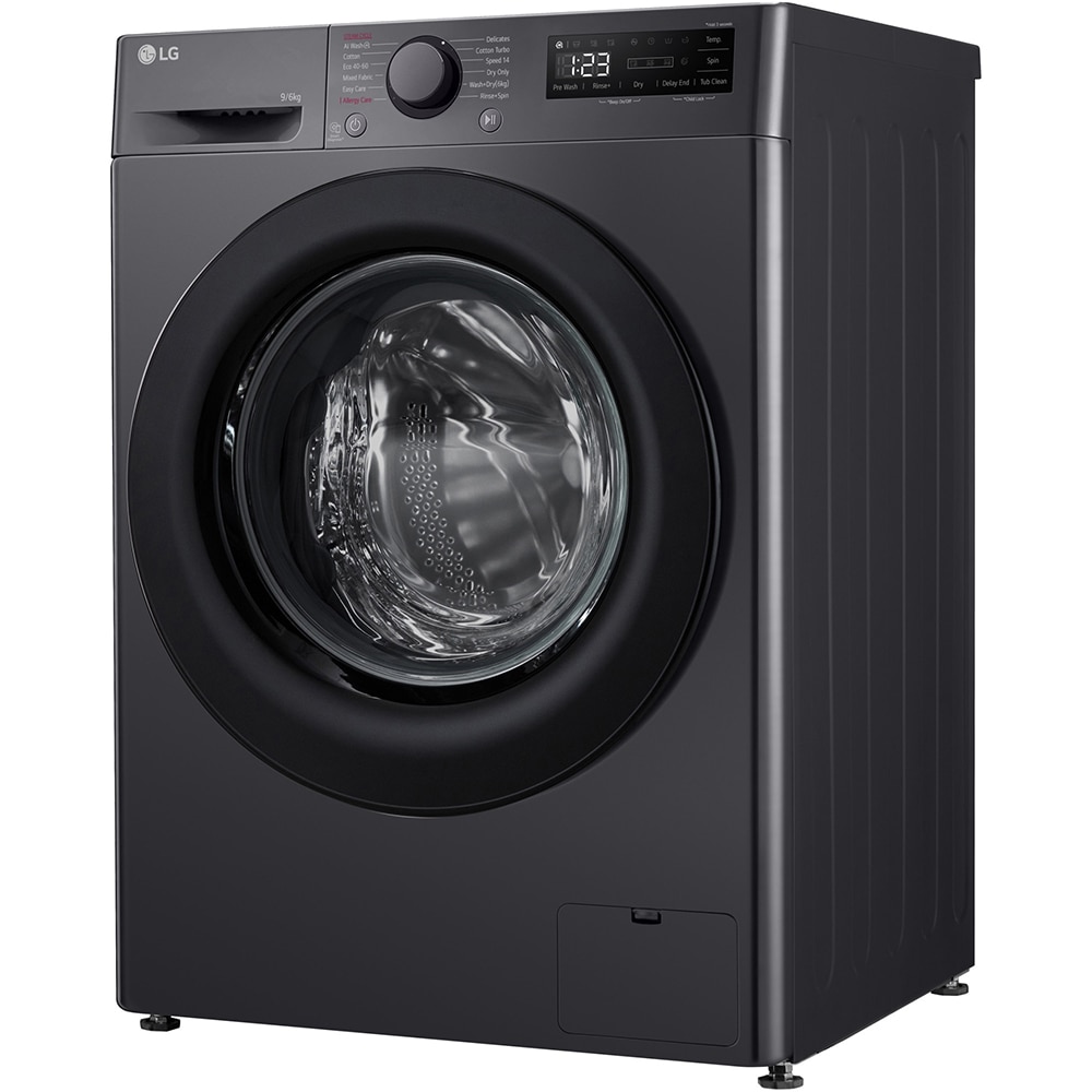 Masina de spalat rufe frontala cu uscator LG F4DR509SBM, Steam, AI DD, 9/6 kg, 1400rpm, Clasa A/D, antracit