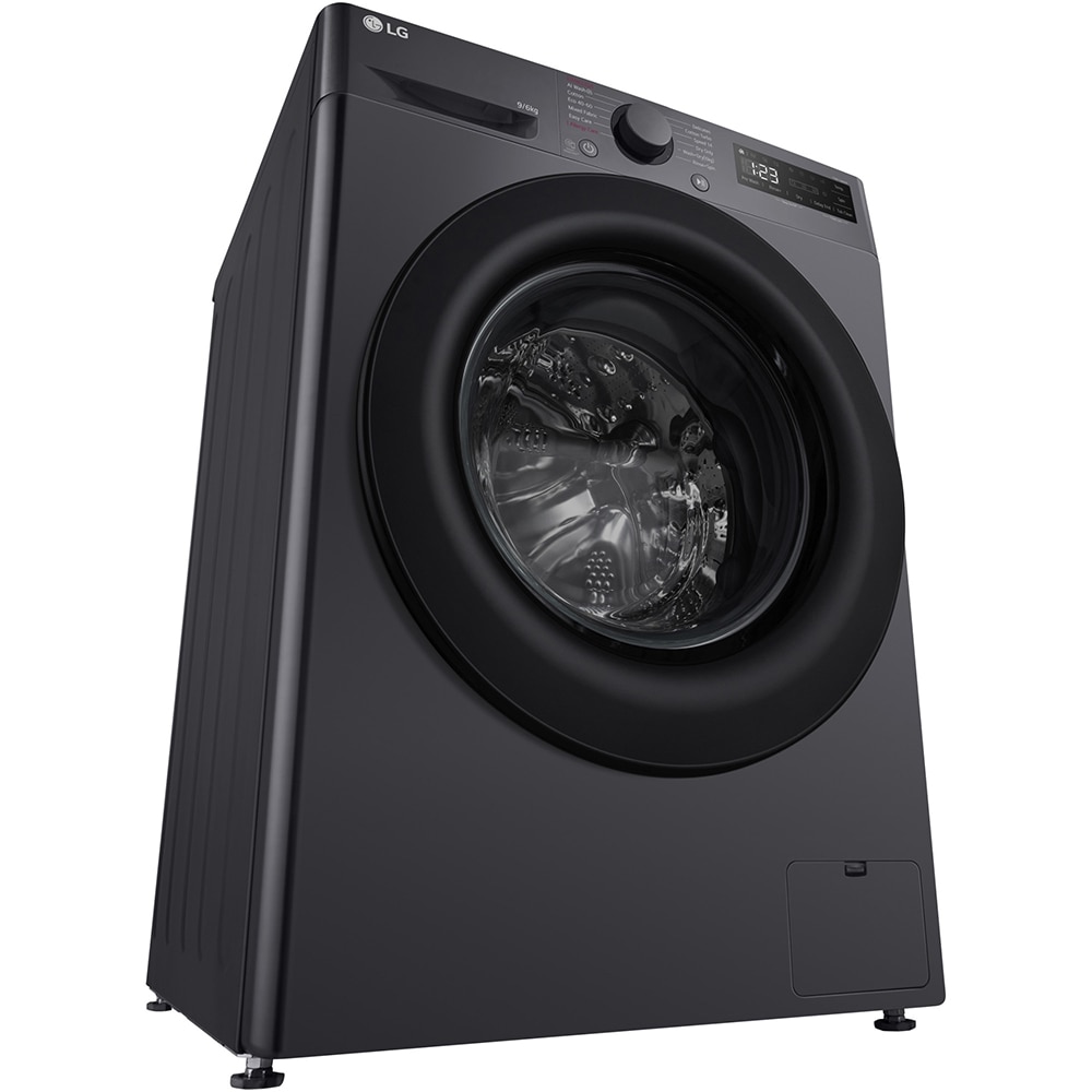 Masina de spalat rufe frontala cu uscator LG F4DR509SBM, Steam, AI DD, 9/6 kg, 1400rpm, Clasa A/D, antracit