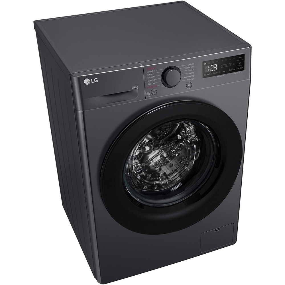 Masina de spalat rufe frontala cu uscator LG F4DR509SBM, Steam, AI DD, 9/6 kg, 1400rpm, Clasa A/D, antracit