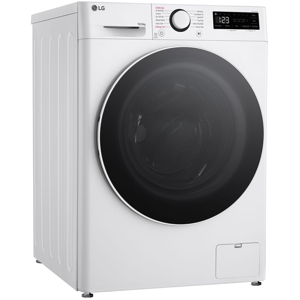 Masina de spalat rufe frontala cu uscator LG F4DR510S0W, Steam, AI DD, 10/6 kg, 1400rpm, Clasa A/D, alb