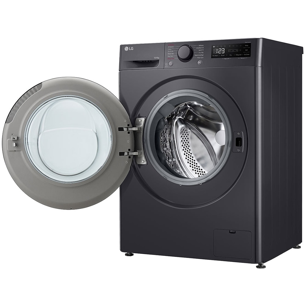 Masina de spalat rufe frontala cu uscator LG F4DR510S2M, Steam, AI DD, 10/6 kg, 1400rpm, Clasa A/D, antracit