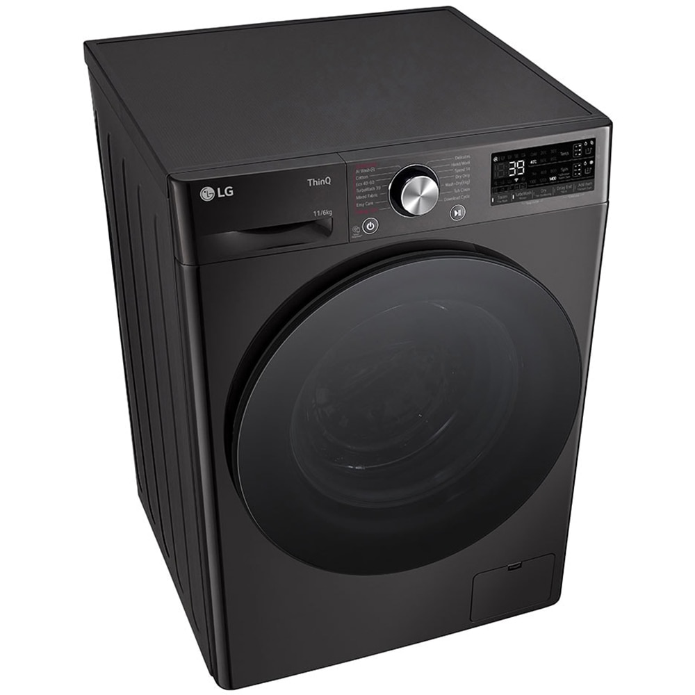 Masina de spalat rufe frontala cu uscator LG F4DR711S2BA, Steam, AI DD, 11/6 kg, 1400rpm, Clasa A/D, antracit