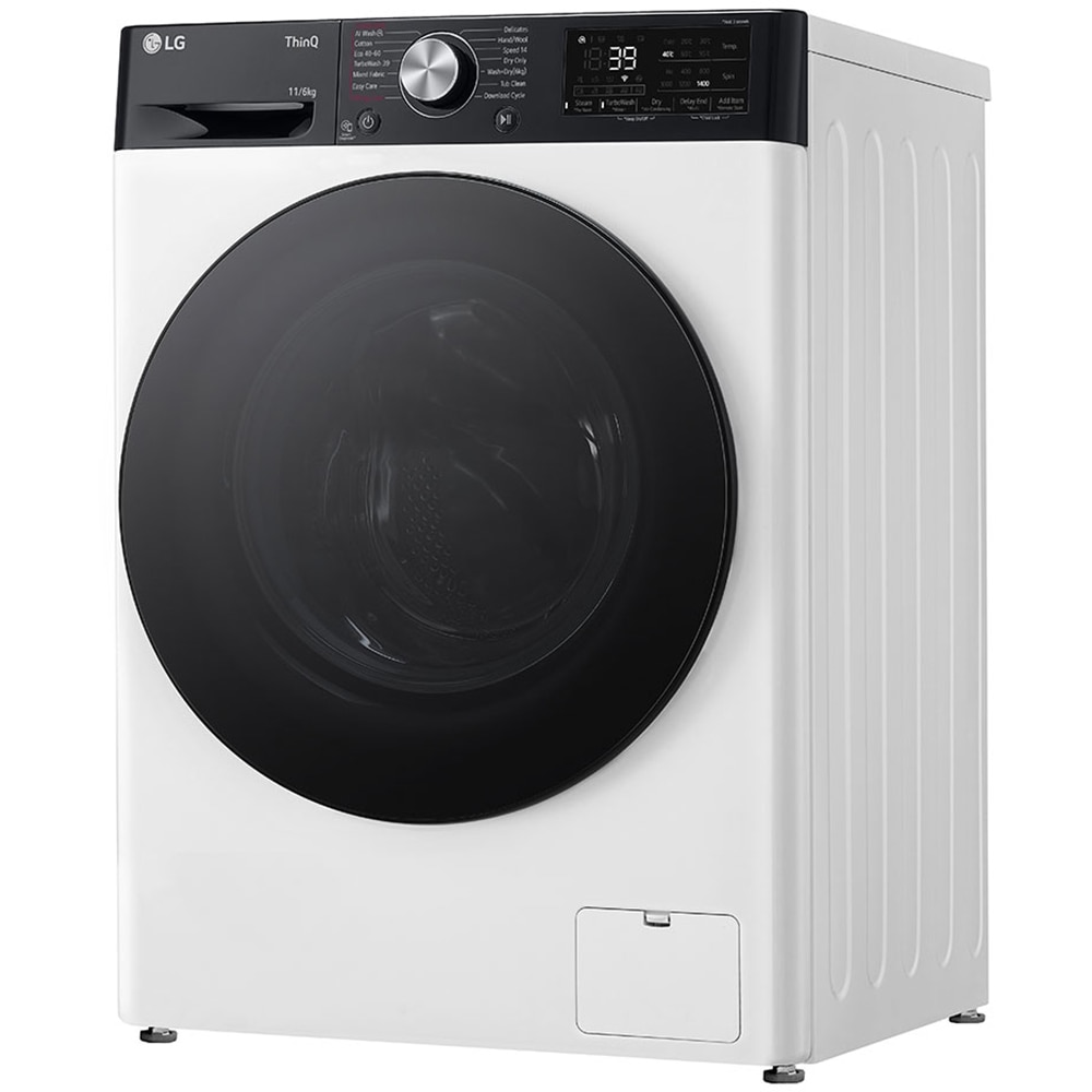 Masina de spalat rufe frontala cu uscator LG F4DR711S2H, Steam, AI DD, 11/6 kg, 1400rpm, Clasa A/D, alb