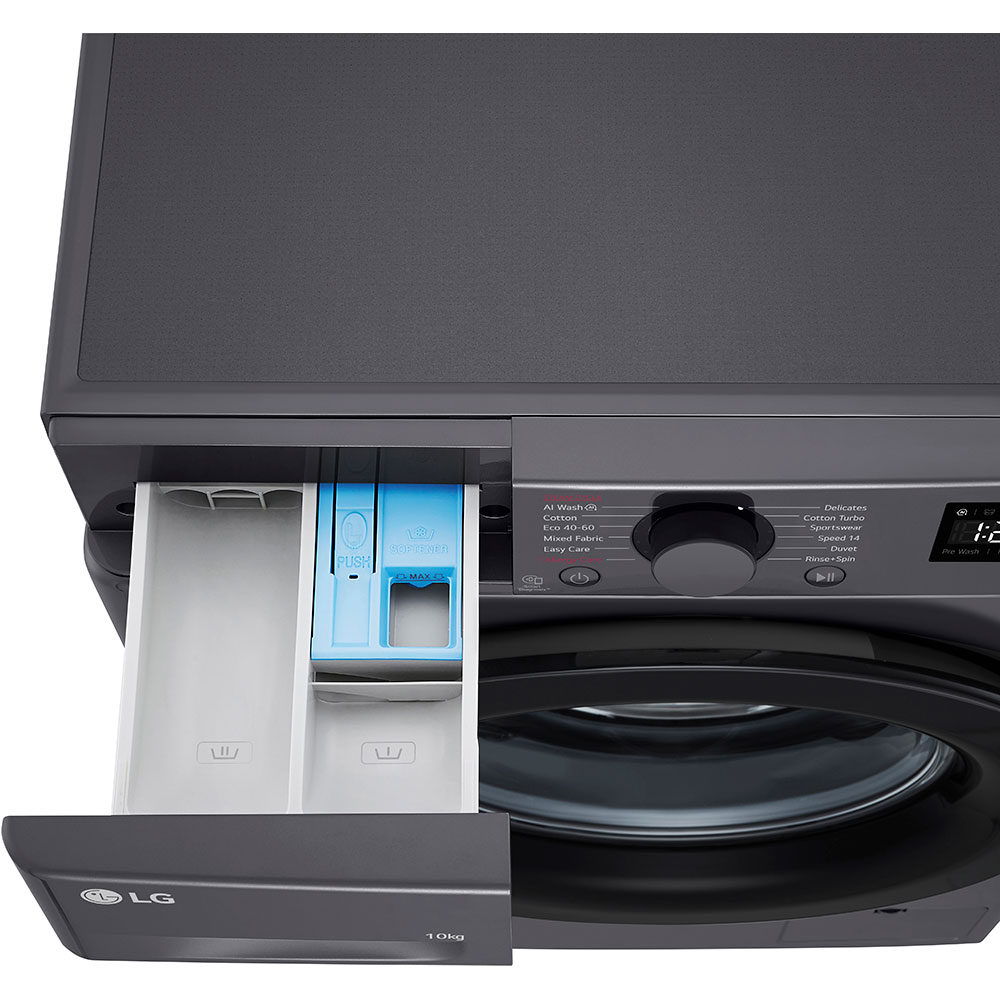 Masina de spalat rufe frontala LG F4WR510SBM, AI Direct Drive, 10 kg, 1400rpm, Clasa A, negru