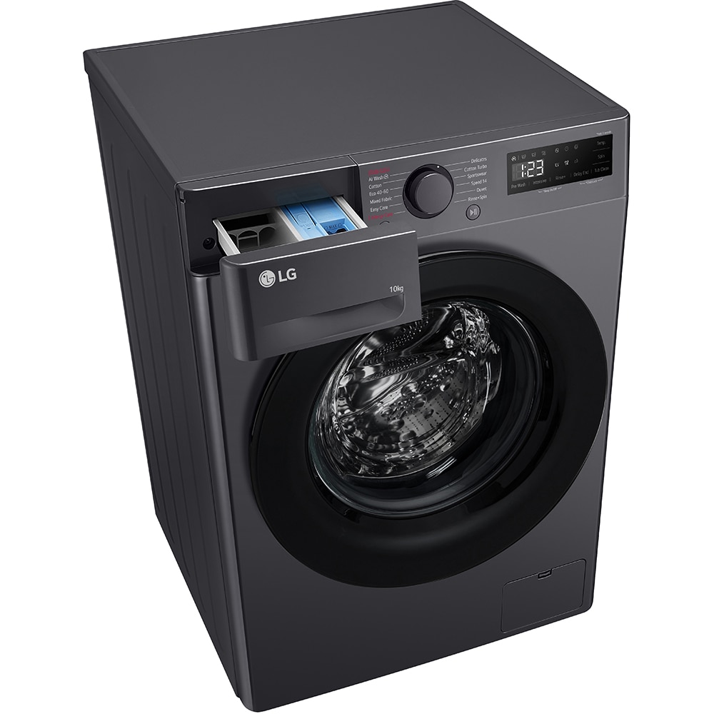Masina de spalat rufe frontala LG F4WR510SBM, AI Direct Drive, 10 kg, 1400rpm, Clasa A, negru