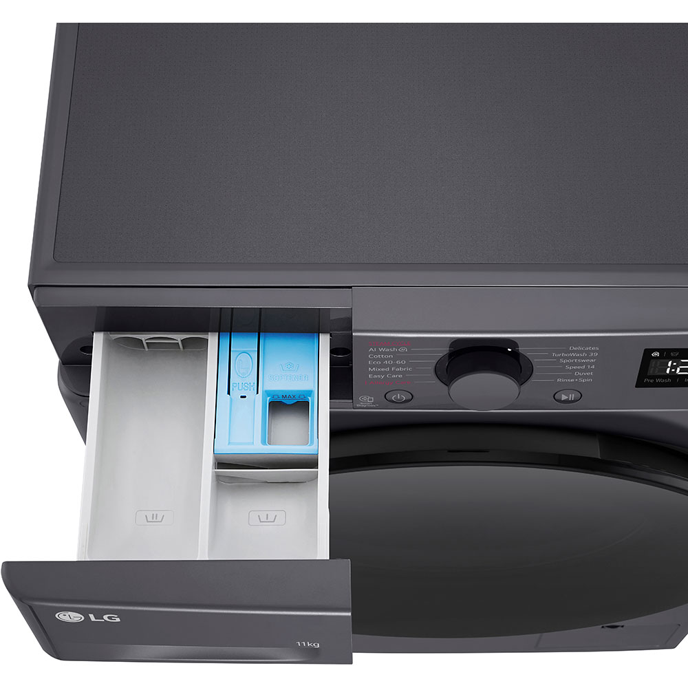 Masina de spalat rufe frontala LG F4WR511S2M, AI Direct Drive, 11 kg, 1400rpm, Clasa A, negru