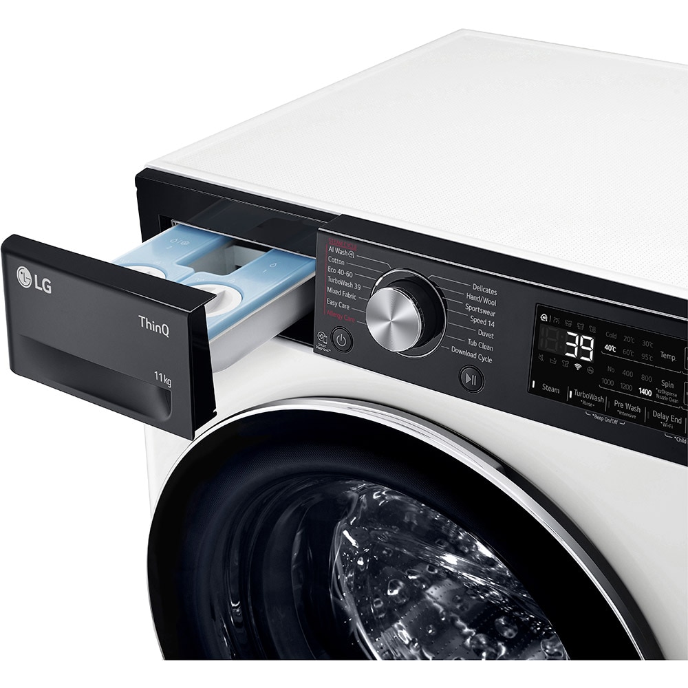 Masina de spalat rufe frontala LG F4WR711S3HA, AI Direct Drive, 11 kg, 1400rpm, Clasa A, alb