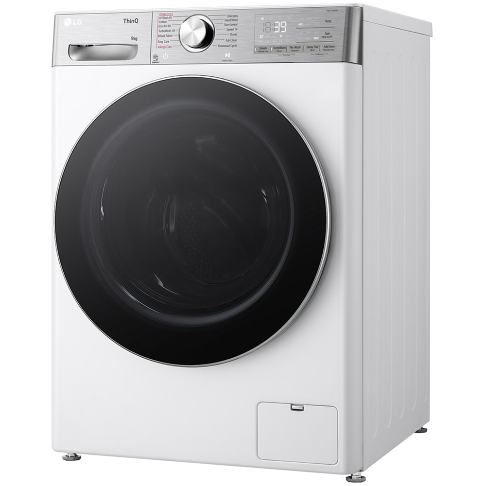 Masina de spalat rufe frontala LG F4WR909P3W, Steam, Wi-Fi, 9 kg, 1400rpm, Clasa A, alb
