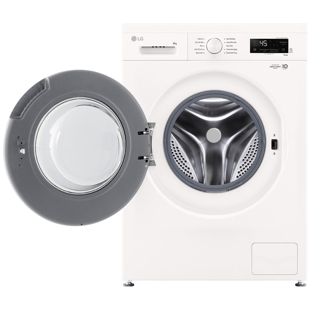Masina de spalat rufe frontala LG F4X1008NWH, 6 motion DD, 8 kg, 1400rpm, Clasa A, Wi-Fi, alb