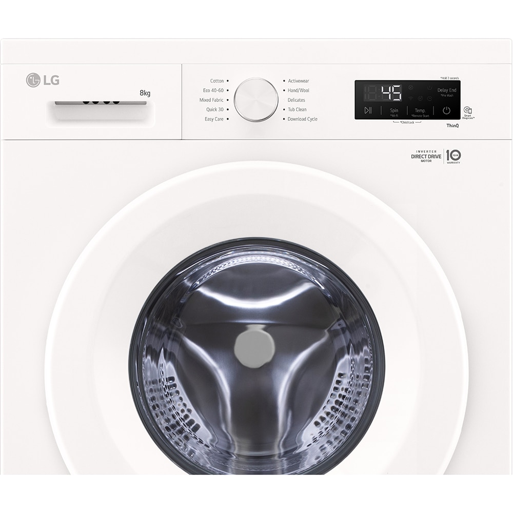 Masina de spalat rufe frontala LG F4X1008NWH, 6 motion DD, 8 kg, 1400rpm, Clasa A, Wi-Fi, alb