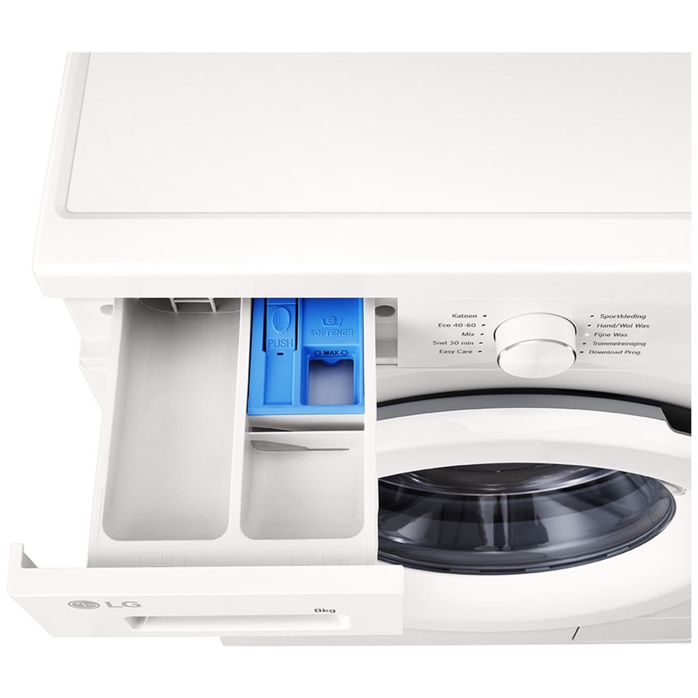 Masina de spalat rufe frontala LG F4X1008NWH, 6 motion DD, 8 kg, 1400rpm, Clasa A, Wi-Fi, alb