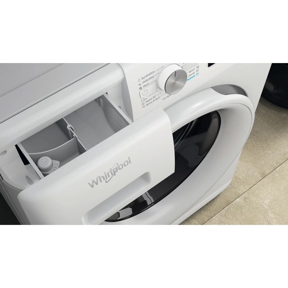 Masina de spalat rufe frontala WHIRLPOOL FFB 8258 WV EE, Steam, 6th Sense, 8 kg, 1200rpm, Clasa B, alb