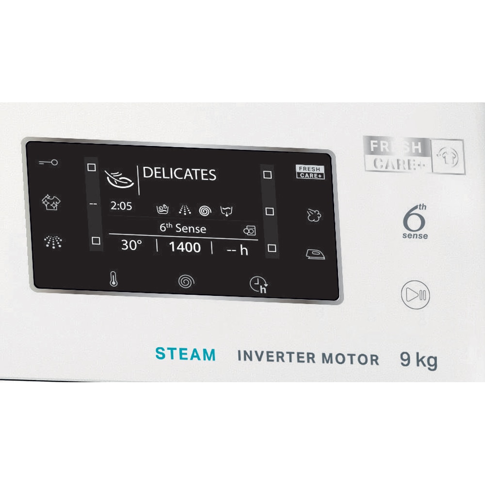 Masina de spalat rufe frontala WHIRLPOOL FFD 9489 BCV EE, Steam, 6th Sense, 9 kg, 1400rpm, Clasa A, alb