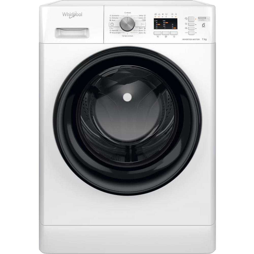 Masina de spalat rufe frontala WHIRLPOOL FFL 7038 B EE, 6th Sense, 7 kg, 1000rpm, Clasa D, alb