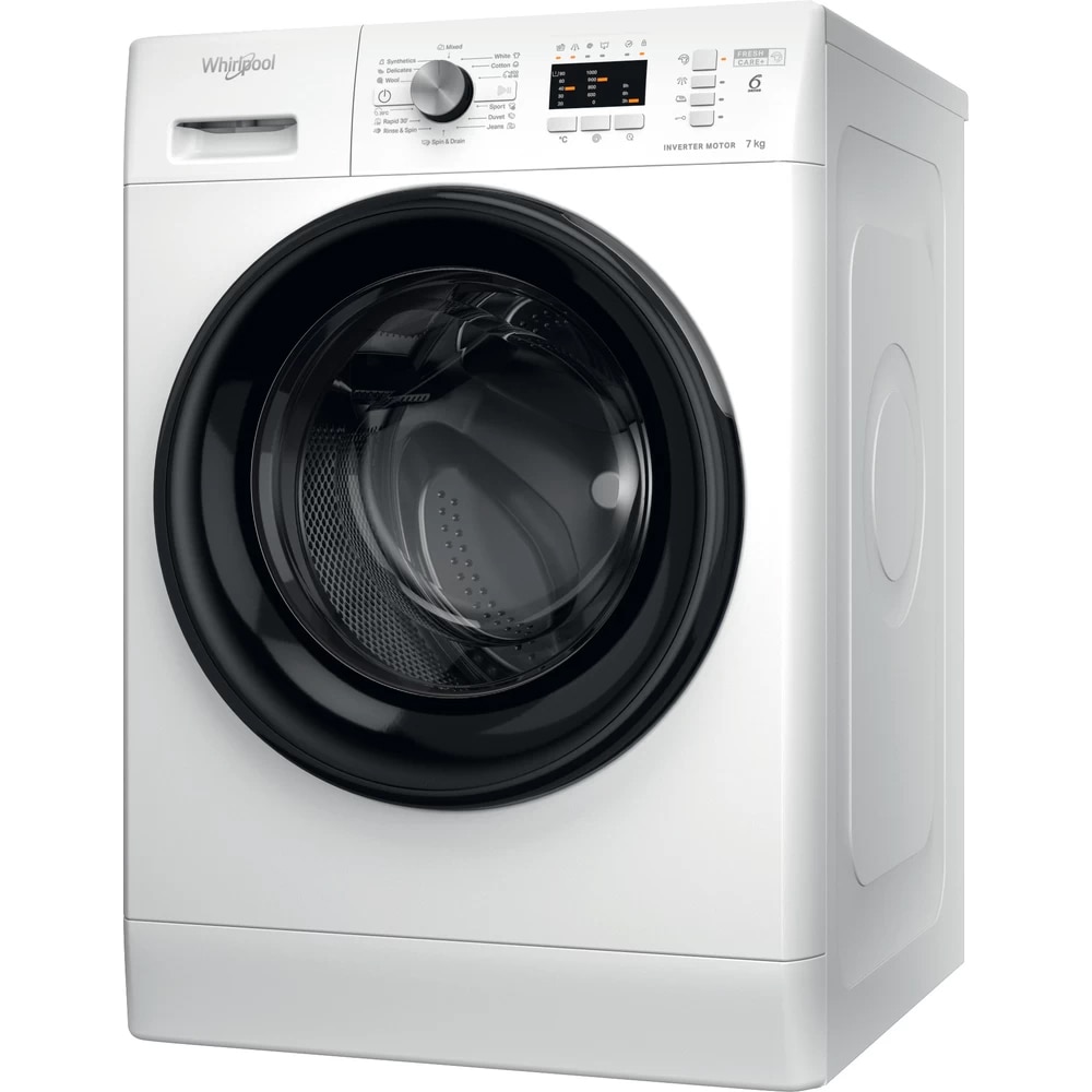 Masina de spalat rufe frontala WHIRLPOOL FFL 7038 B EE, 6th Sense, 7 kg, 1000rpm, Clasa D, alb