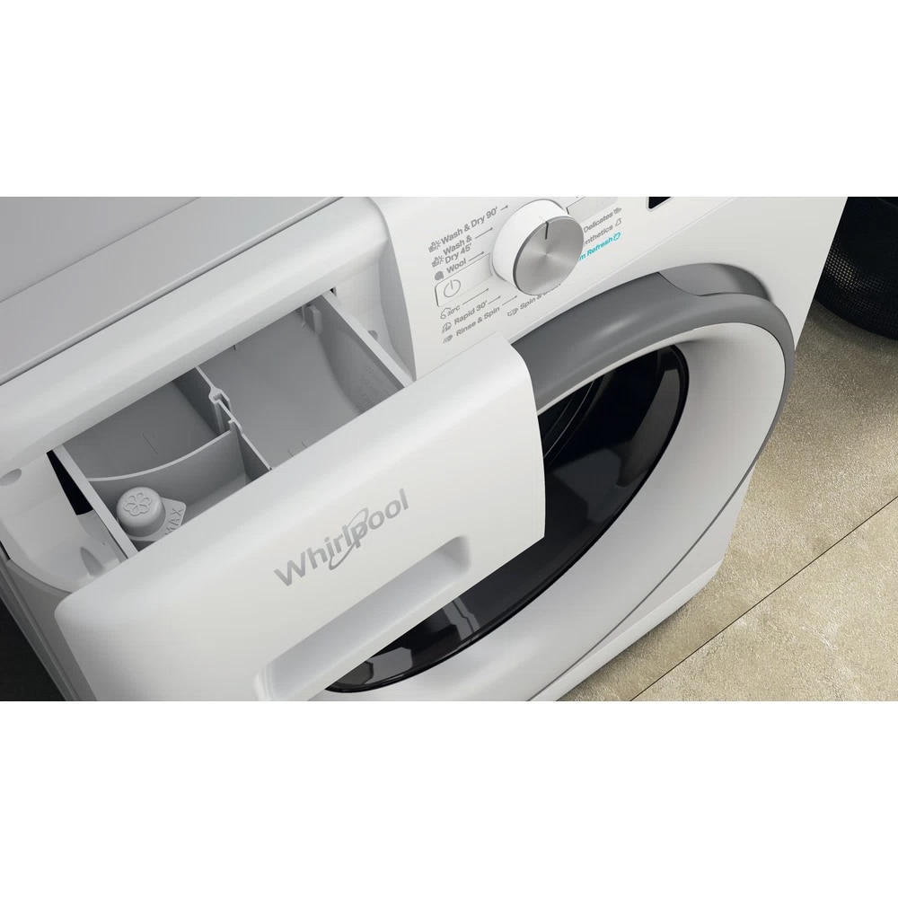 Masina de spalat rufe frontala cu uscator WHIRLPOOL FFWDB 976258 SV EE, 6th Sense, 9/7 kg, 1600rpm, Clasa B/E, alb