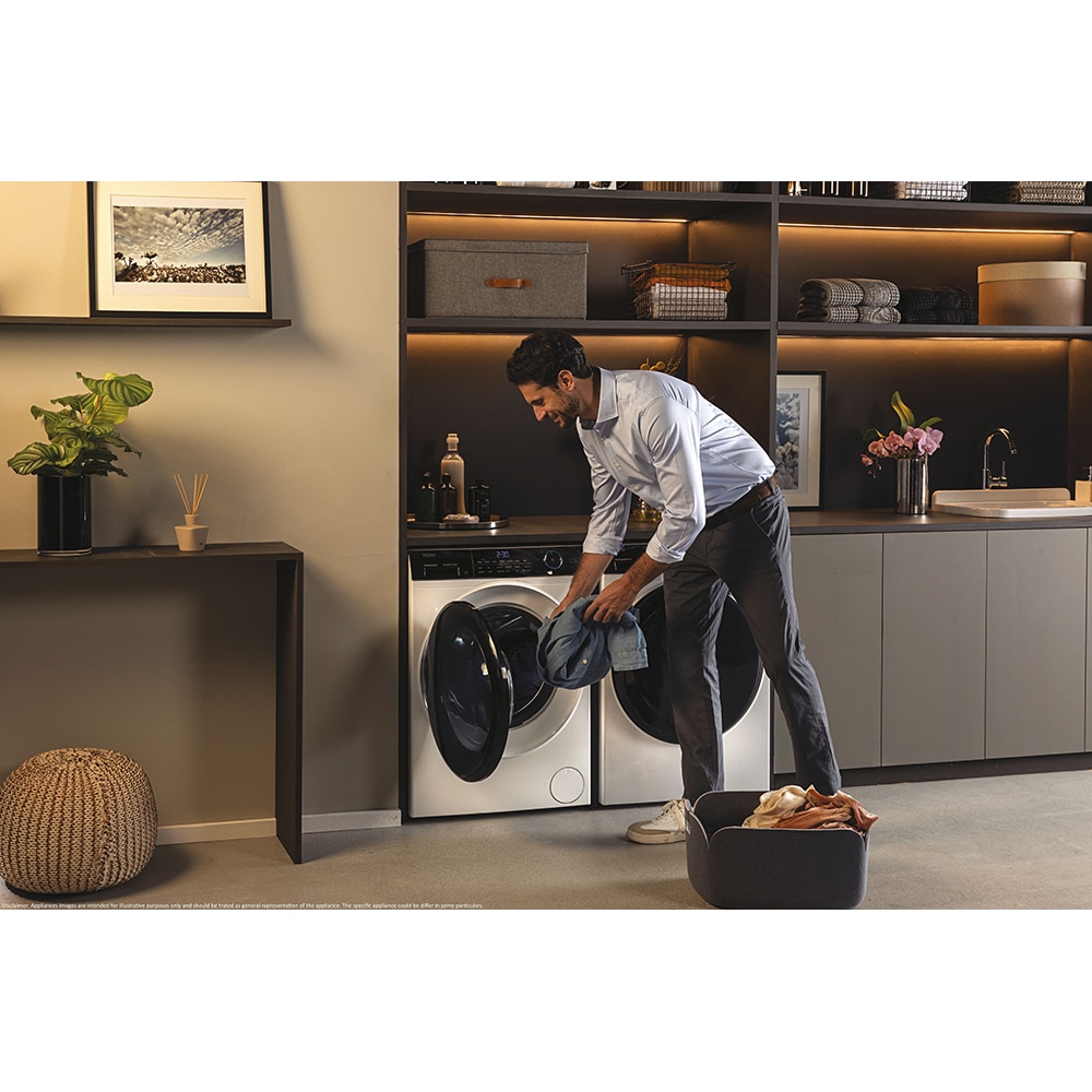 Masina de spalat rufe frontala HAIER HW80-B14959EU1, Steam, 8 kg, 1400rpm, Clasa A, alb