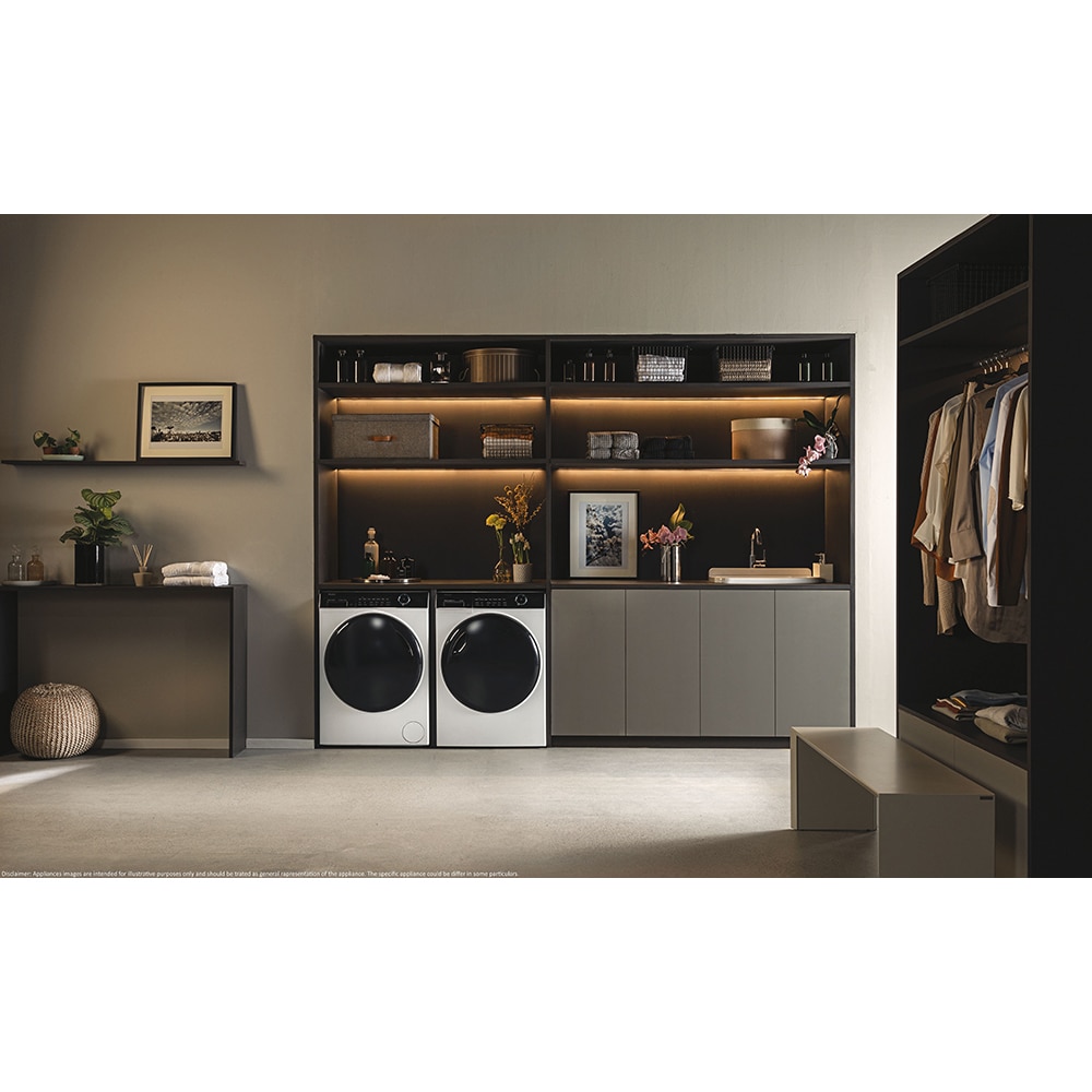 Masina de spalat rufe frontala slim HAIER HW80-B14959TU1-S, 8 kg, 1400rpm, Clasa A, alb