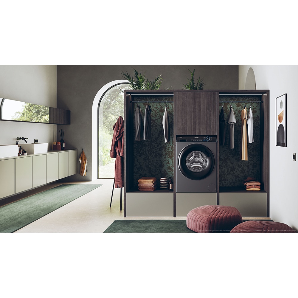 Masina de spalat rufe frontala HAIER HW90-B14939S8-S, Steam, 9 kg, 1400rpm, Clasa A, antracit