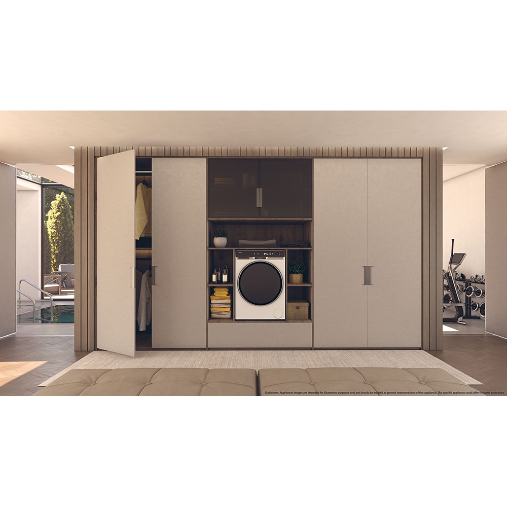 Masina de spalat rufe frontala cu uscator HAIER HWD100-B14397US, Wi-Fi, 10/6 kg, 1400rpm, Clasa A/D, alb