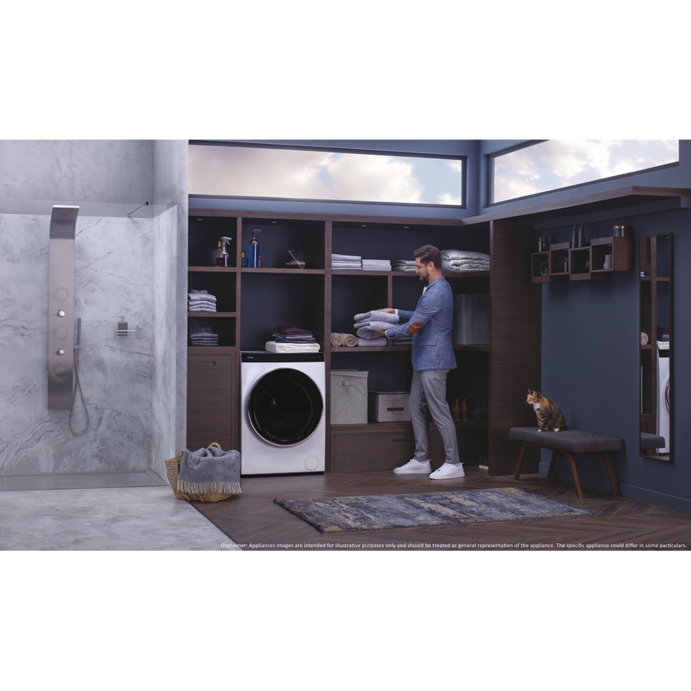 Masina de spalat rufe frontala slim cu uscator HAIER HWD100-BD149U1N, Wi-Fi, 10/6 kg, 1400rpm, Clasa A/D, alb