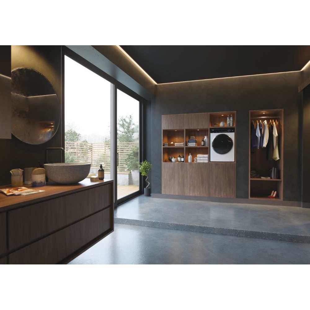 Masina de spalat rufe frontala cu uscator HAIER HWD120-B14979-S, 12/8 kg, 1400rpm, Clasa A/E, alb