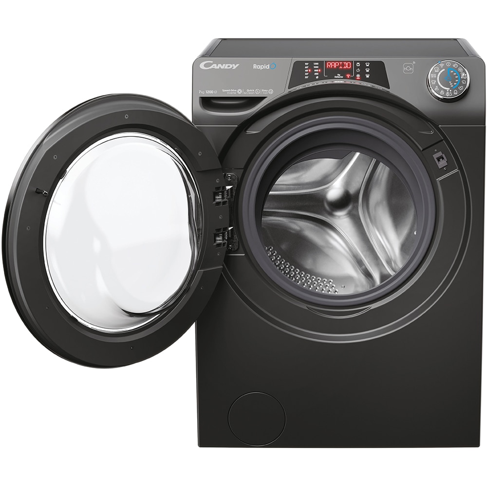 Masina de spalat rufe frontala slim CANDY RO41276DWMCRT-S, Steam, 7 kg, 1200rpm, Clasa A, Wi-Fi, antracit