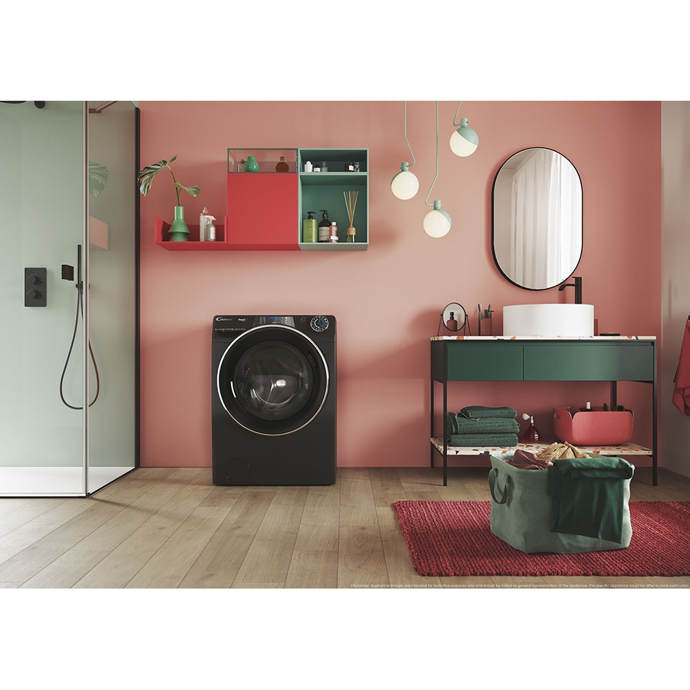 Masina de spalat rufe frontala cu uscator CANDY RPW4856BWMBCB-S, Wi-Fi, 8/5 kg, 1400rpm, Clasa A/D, negru