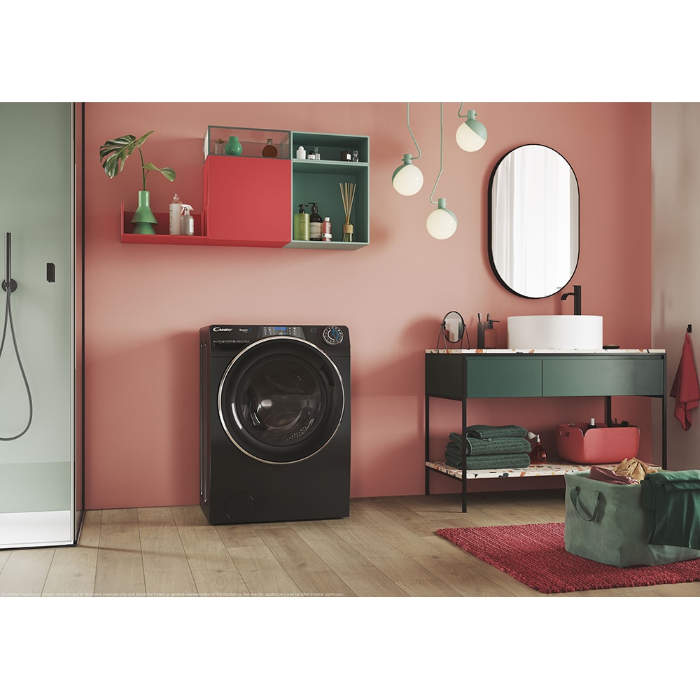 Masina de spalat rufe frontala cu uscator CANDY RPW4856BWMBCB-S, Wi-Fi, 8/5 kg, 1400rpm, Clasa A/D, negru