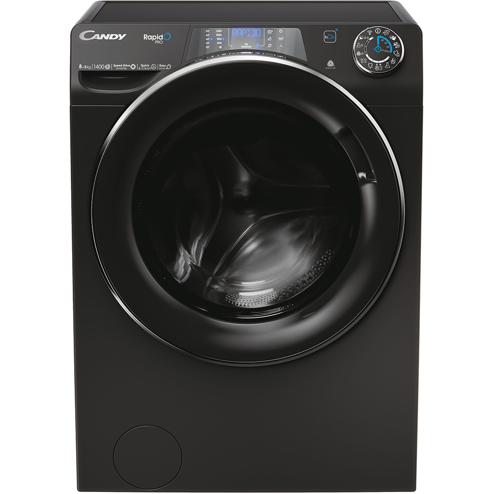 Masina de spalat rufe frontala cu uscator CANDY RPW4856BWMBCB-S, Wi-Fi, 8/5 kg, 1400rpm, Clasa A/D, negru