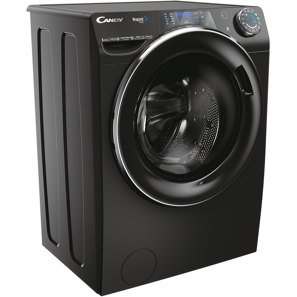 Masina de spalat rufe frontala cu uscator CANDY RPW4856BWMBCB-S, Wi-Fi, 8/5 kg, 1400rpm, Clasa A/D, negru