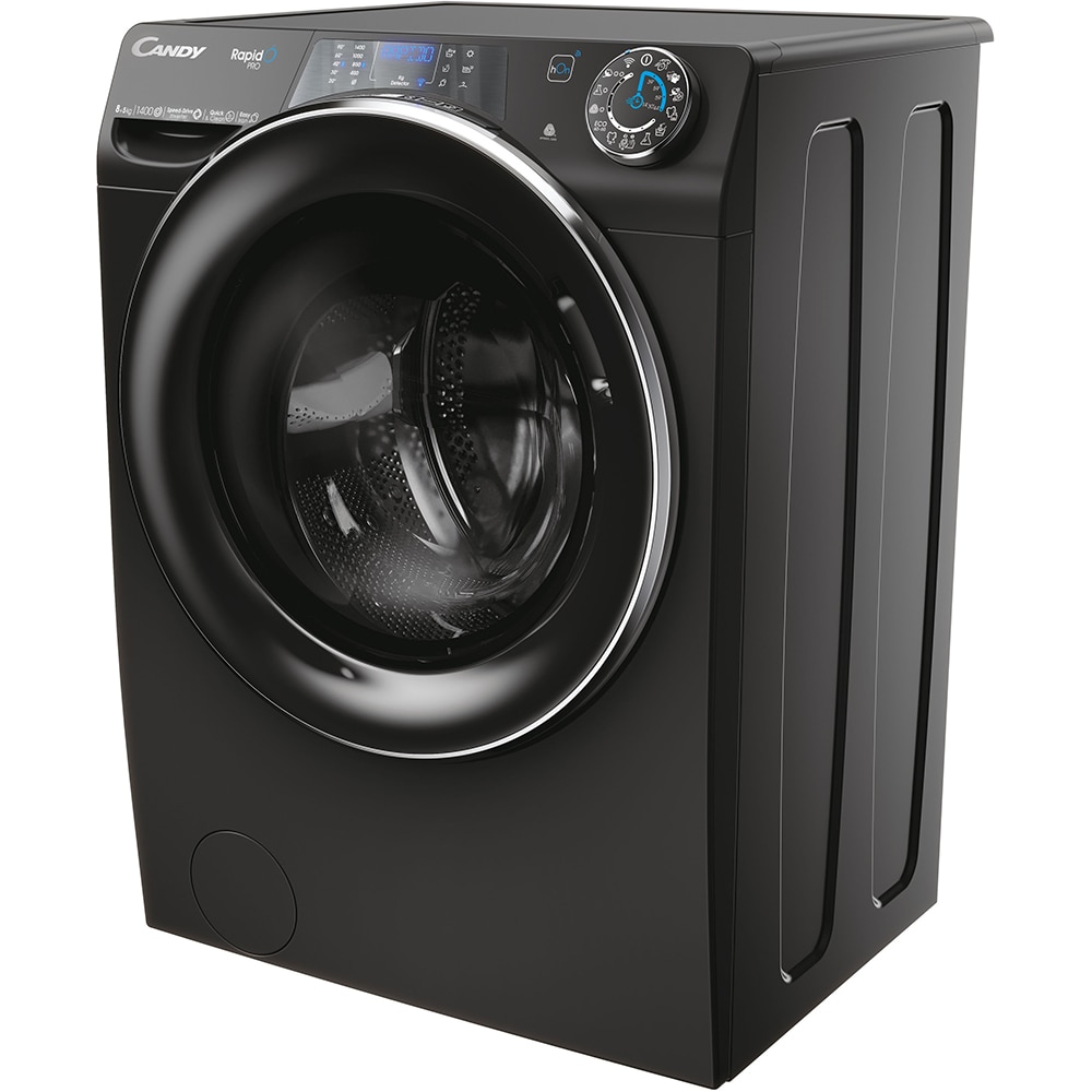 Masina de spalat rufe frontala cu uscator CANDY RPW4856BWMBCB-S, Wi-Fi, 8/5 kg, 1400rpm, Clasa A/D, negru