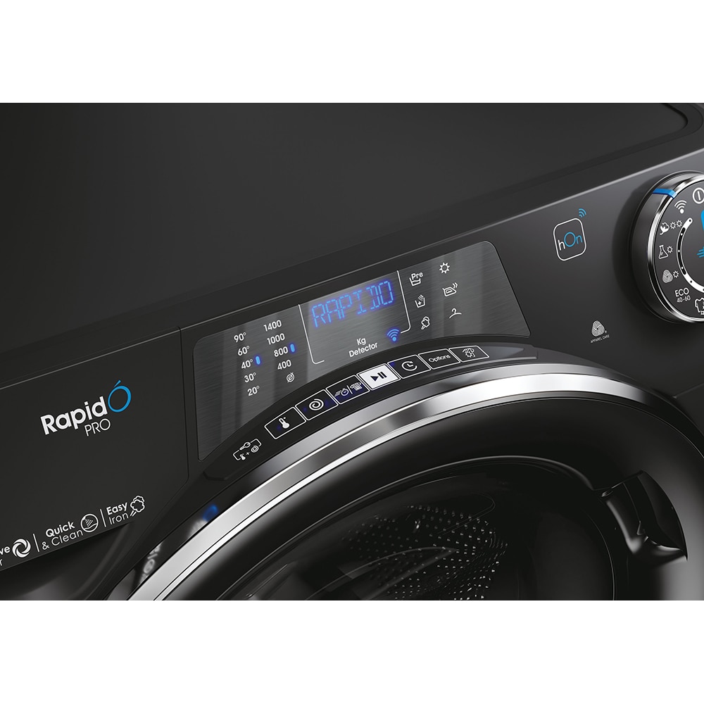 Masina de spalat rufe frontala cu uscator CANDY RPW4856BWMBCB-S, Wi-Fi, 8/5 kg, 1400rpm, Clasa A/D, negru