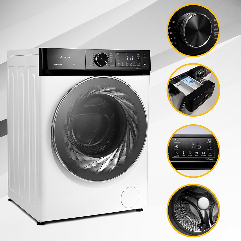 Masina de spalat rufe frontala VORTEX VMA1014D02S, 10 kg, 1400rpm, Clasa A, alb