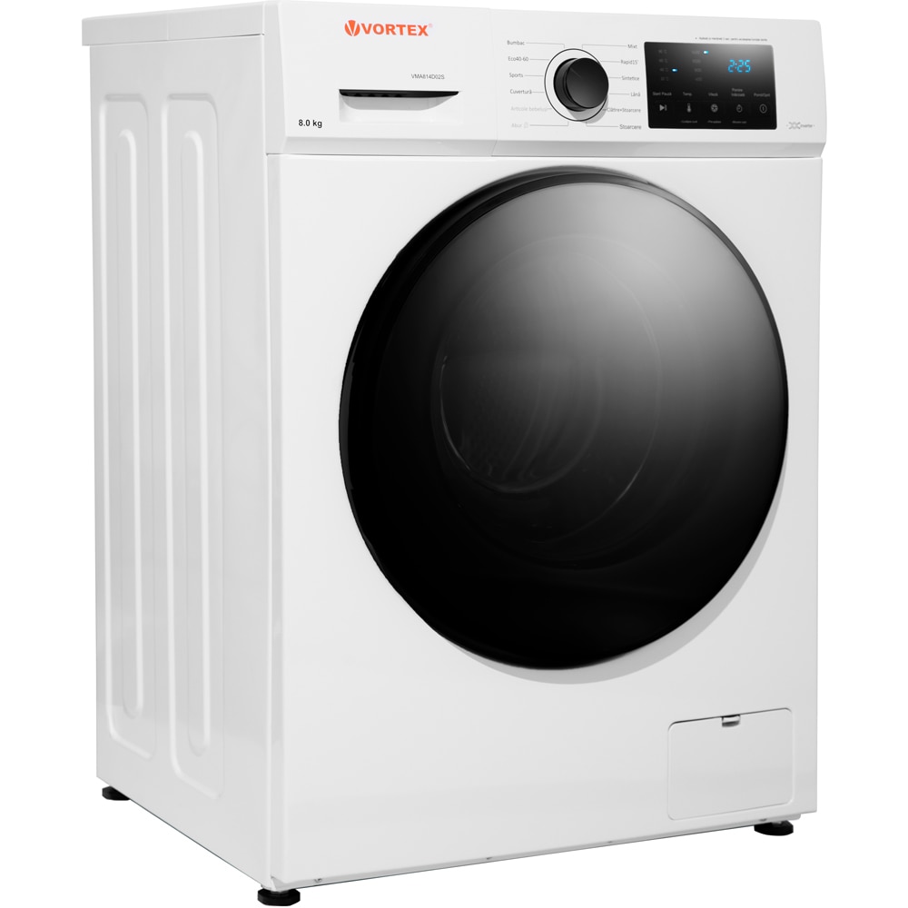 Masina de spalat rufe frontala VORTEX VMA814D03S, 8 kg, 1400rpm, Clasa A, alb