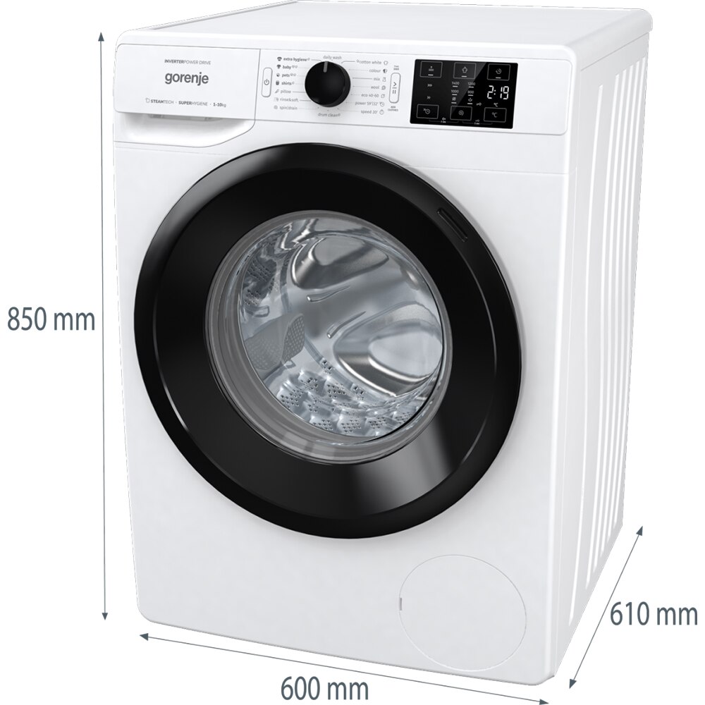 Masina de spalat rufe frontala GORENJE W2NEI1P4ADS, SteamTech, 10 kg, 1400rpm, Clasa A, alb