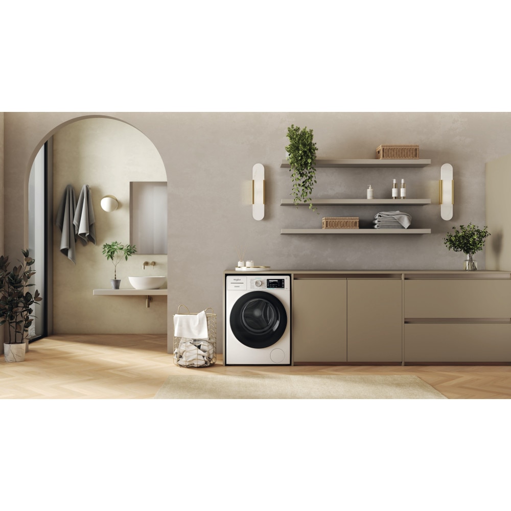 Masina de spalat rufe frontala WHIRLPOOL W8X 89AD SILENCE EE, Steam, 6th Sense, 8 kg, 1400rpm, Clasa A, alb