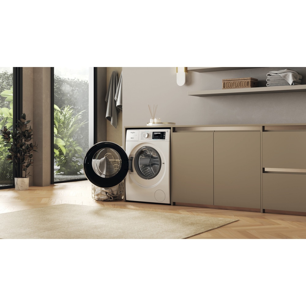 Masina de spalat rufe frontala WHIRLPOOL W8X 89AD SILENCE EE, Steam, 6th Sense, 8 kg, 1400rpm, Clasa A, alb