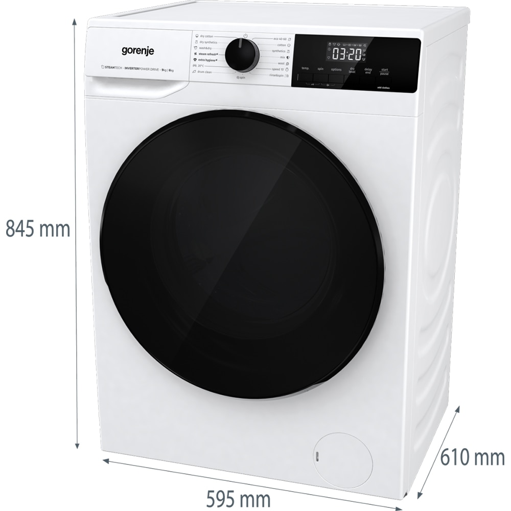 Masina de spalat rufe frontala cu uscator GORENJE WD2A964ADS, 9/6 kg, 1400rpm, Clasa A/D, alb