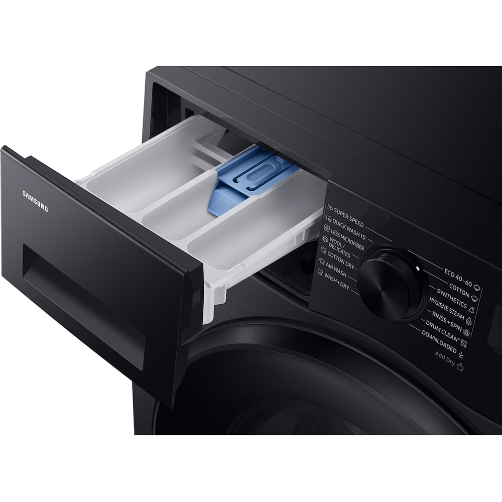 Masina de spalat rufe frontala slim cu uscator SAMSUNG WD90DG5G34BBLE, AI EcoBubble, AI Energy, 9/5 kg, 1400rpm, Clasa A/E, negru