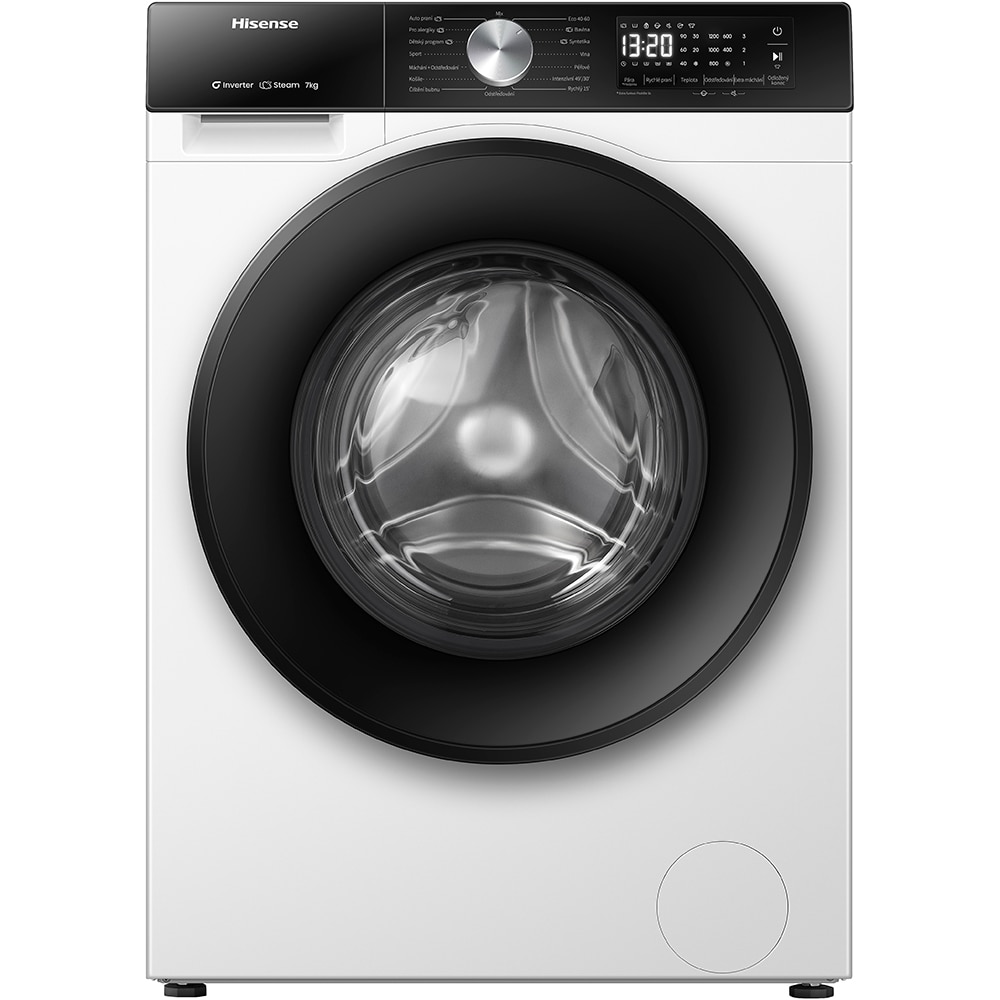 Masina de spalat rufe frontala slim HISENSE WF3S7021BW, Steam, 7 kg, 1200rpm, Clasa A, alb