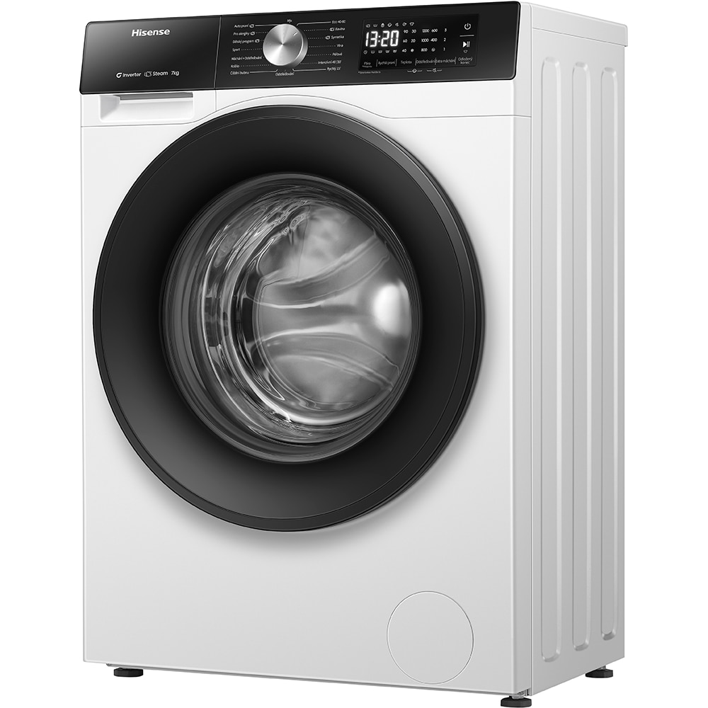 Masina de spalat rufe frontala slim HISENSE WF3S7021BW, Steam, 7 kg, 1200rpm, Clasa A, alb