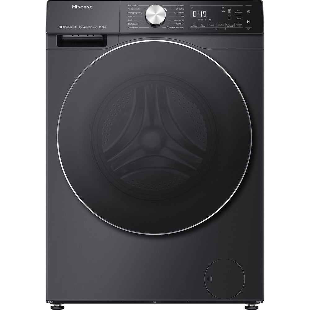 Masina de spalat rufe frontala HISENSE WF5S1045BB, Steam, 10.5 kg, 1400rpm, Clasa A, Wi-Fi, negru