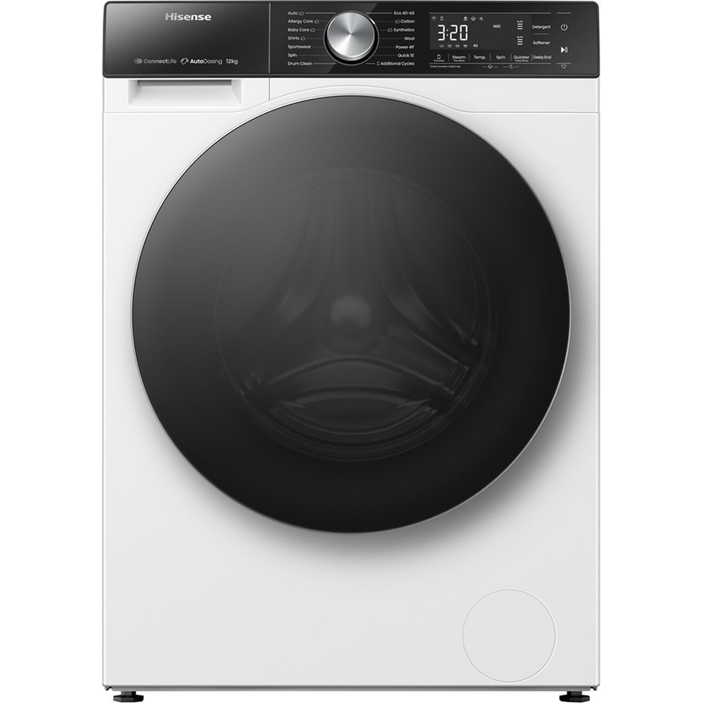 Masina de spalat rufe frontala HISENSE WF5S1245BW, Steam, 12 kg, 1400rpm, Clasa A, alb