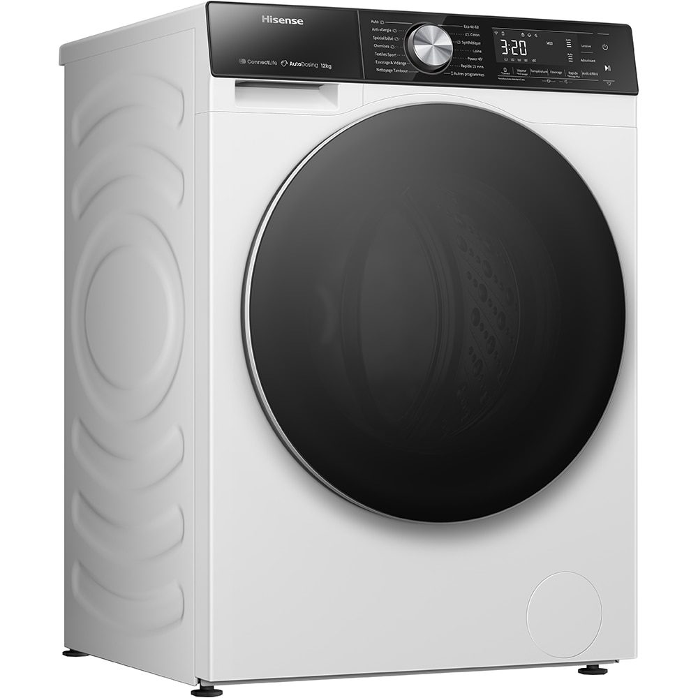 Masina de spalat rufe frontala HISENSE WF5S1245BW, Steam, 12 kg, 1400rpm, Clasa A, alb