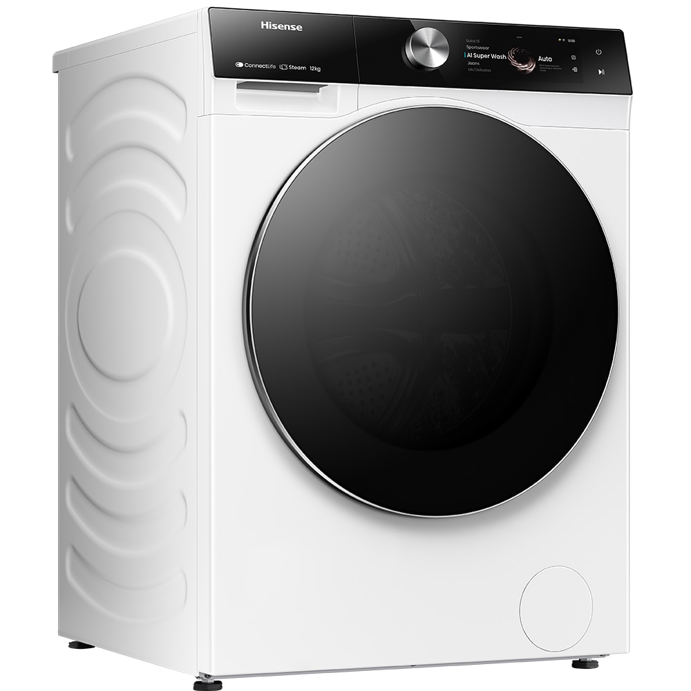 Masina de spalat rufe frontala HISENSE WF7S1247BW, Steam, 12 kg, 1400rpm, Clasa A, Wi-Fi, alb