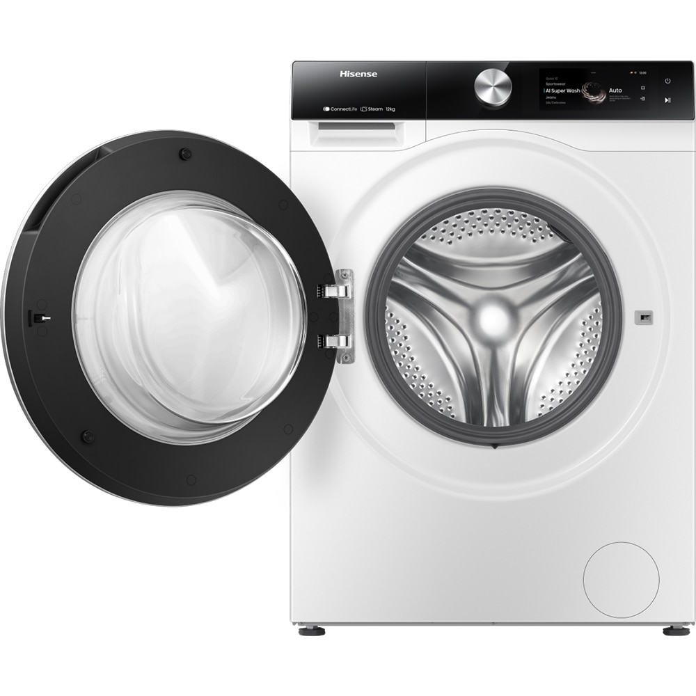 Masina de spalat rufe frontala HISENSE WF7S1247BW, Steam, 12 kg, 1400rpm, Clasa A, Wi-Fi, alb
